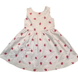 Kate Spade Girl Ladybug Dress Size 4 White Red Spring Easter Knee Length